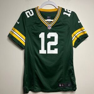 NIKE GREEN BAY PACKERS AARON RODGERS ON FIELD JERSEY SIZE LARGE GREEN HOME